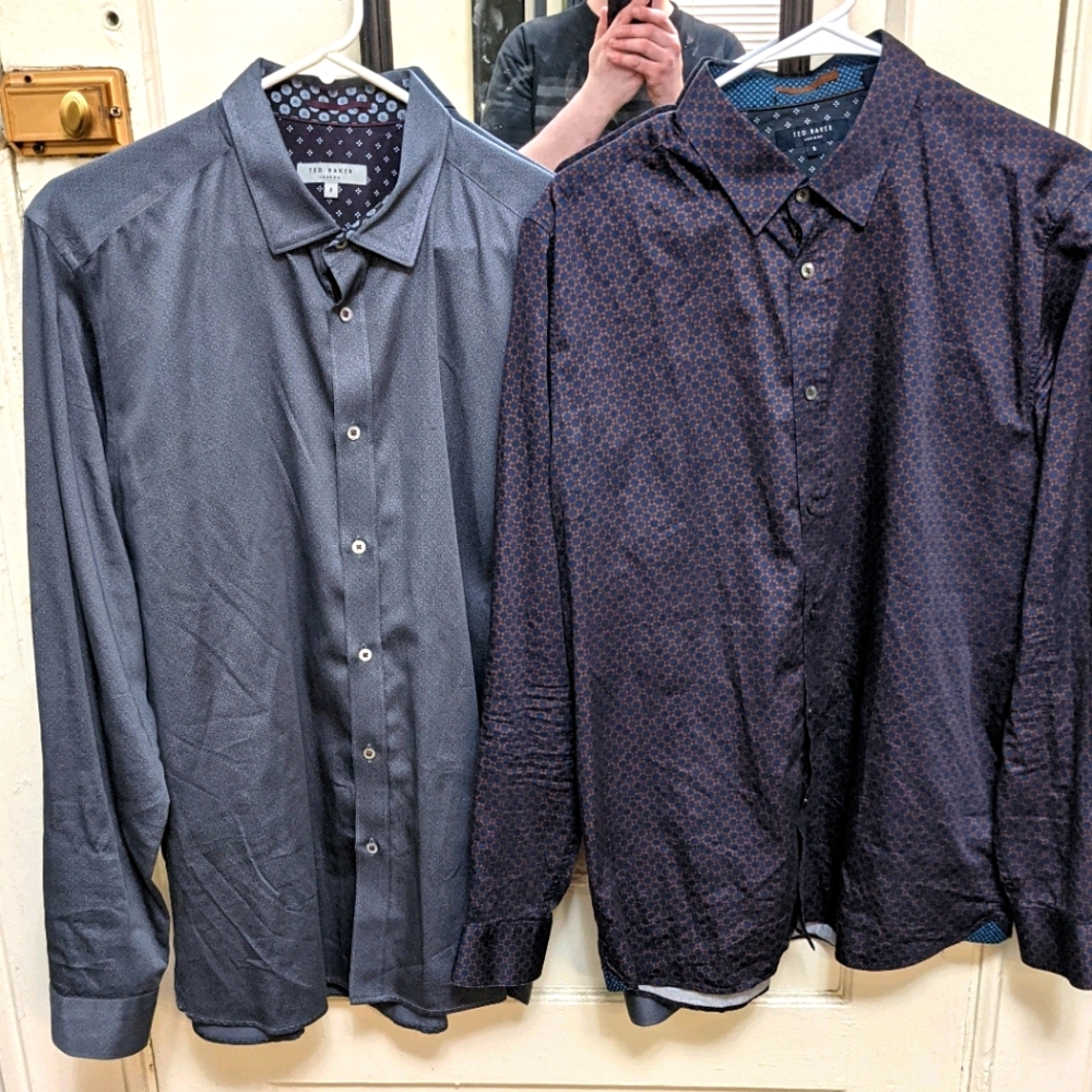 Pair of Ted Baker London floral dress shirts